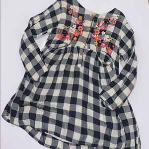 Zara baby plaid long sleeve embroidered dress
